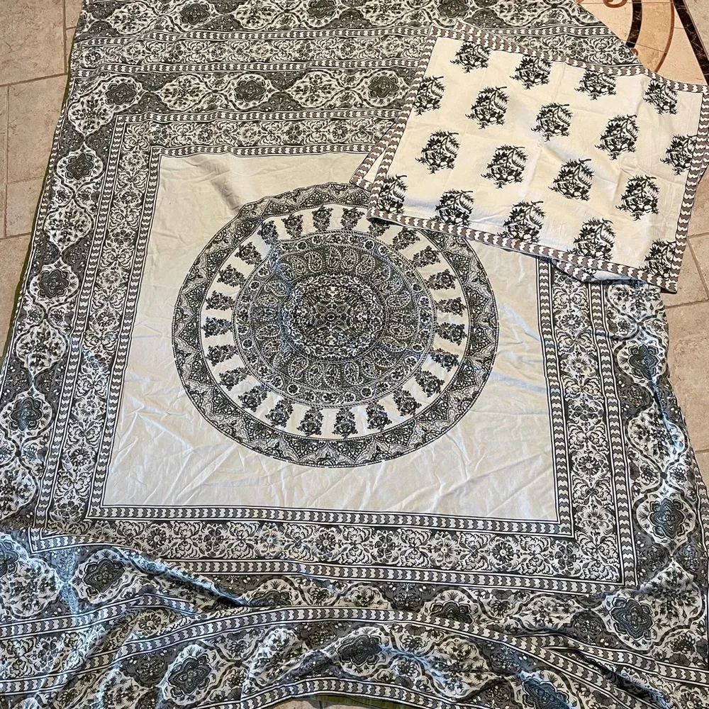 Urban Outfitters Black and White Mandala Duvet Cover